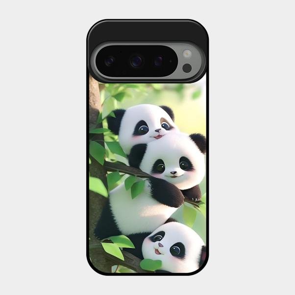 Panda Glossy Metal Case Cover For Google Pixel 9 Pro 5G