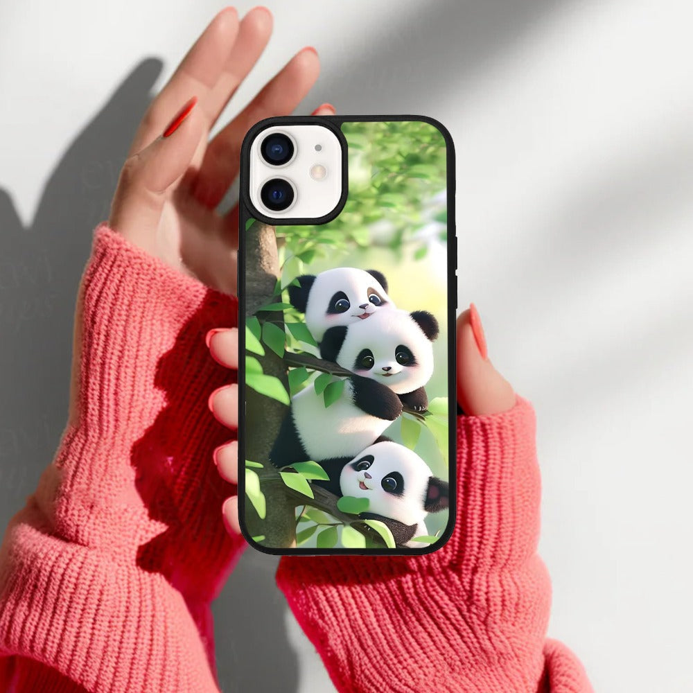 Panda Glossy Metal Case Cover For iPhone