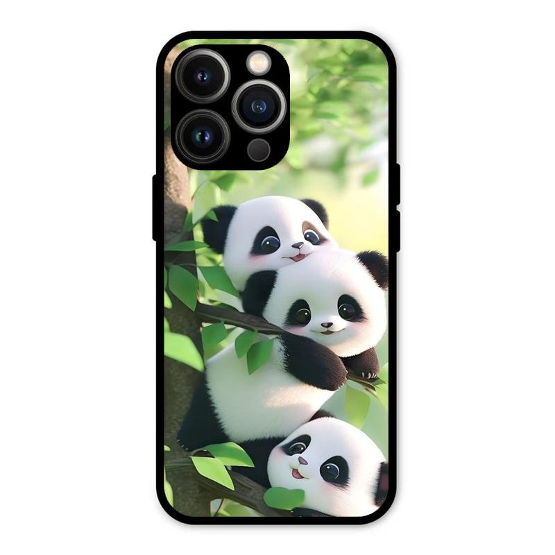 Panda Glossy Metal Case Cover For iPhone 13 Pro