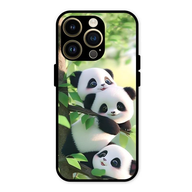 Panda Glossy Metal Case Cover For iPhone 14 Pro Max