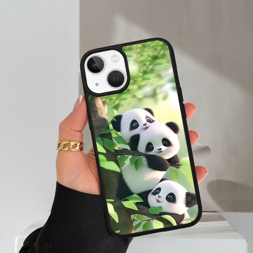 Panda Glossy Metal Case Cover For iPhone