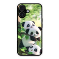 Panda Glossy Metal Case Cover For iPhone 16 Plus