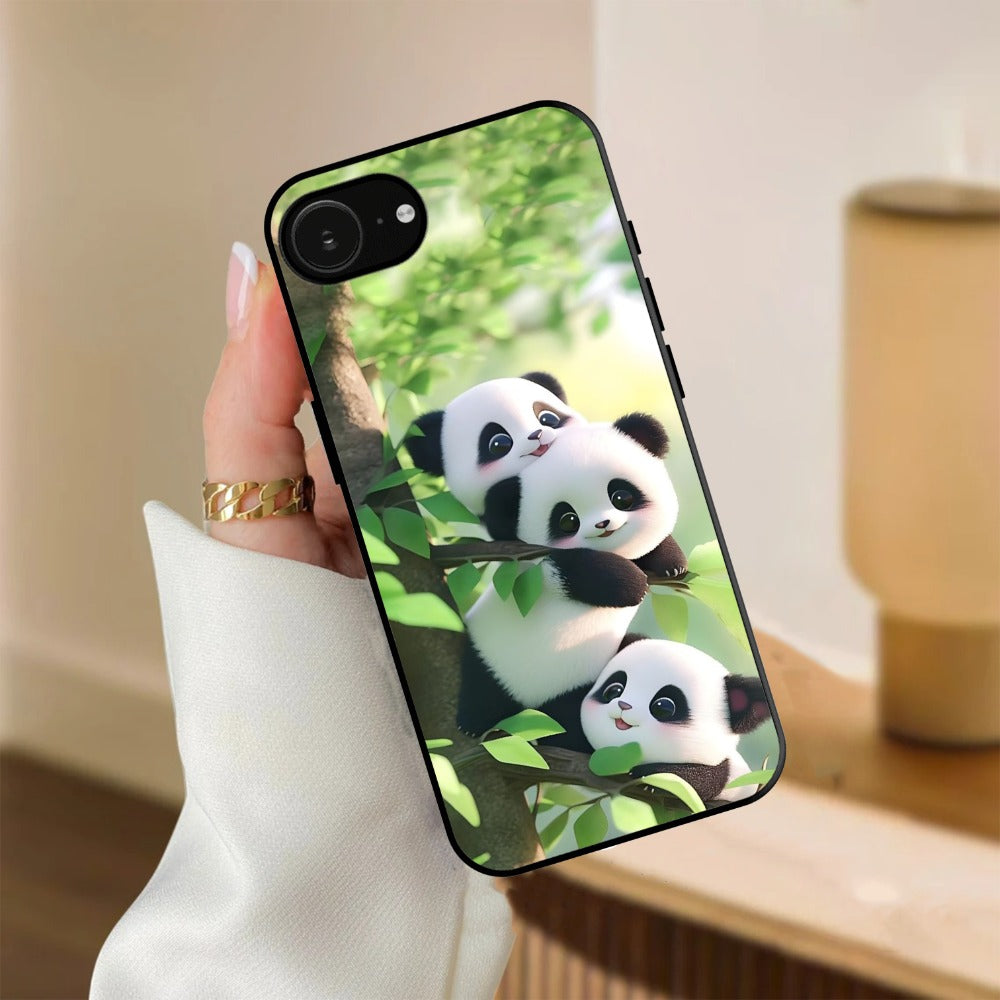 Panda Glossy Metal Case Cover For iPhone
