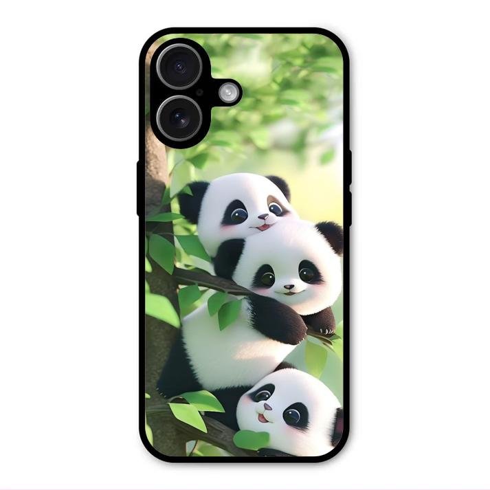 Panda Glossy Metal Case Cover For iPhone 17