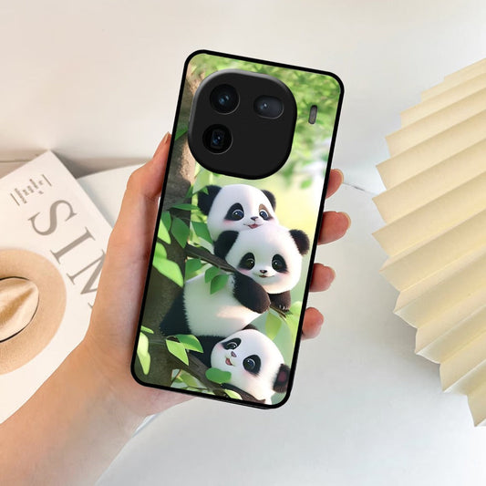 Panda Glossy Metal Case Cover For iQOO