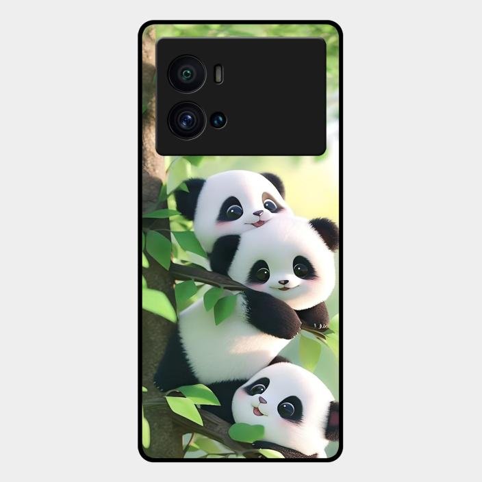 Panda Glossy Metal Case Cover For Iqoo 9 Pro 5G