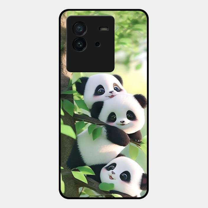 Panda Glossy Metal Case Cover For Iqoo Neo 6 5G