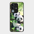 Panda Glossy Metal Case Cover For iQOO Z10x 5G