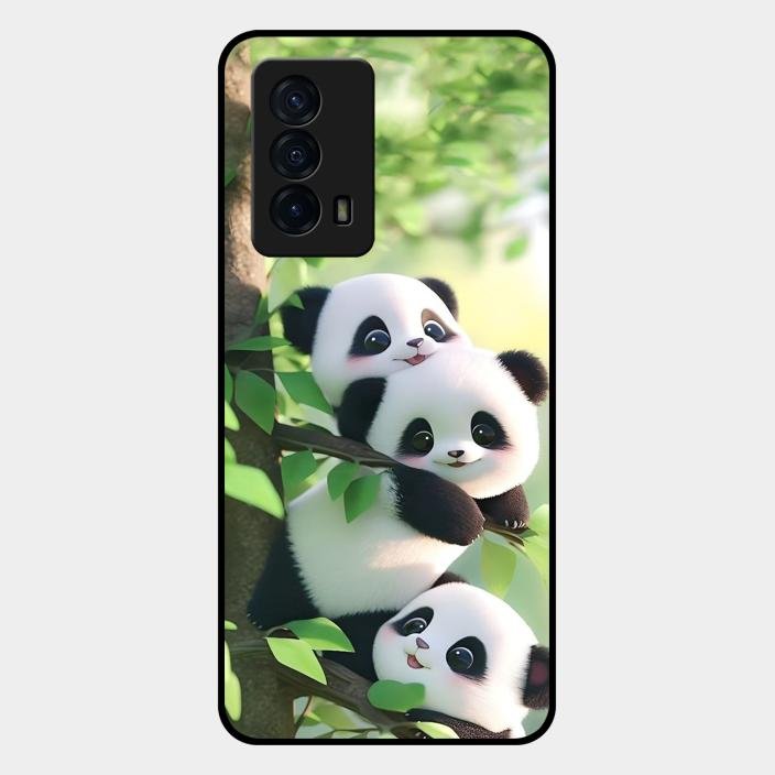 Panda Glossy Metal Case Cover For Iqoo Z5 5G