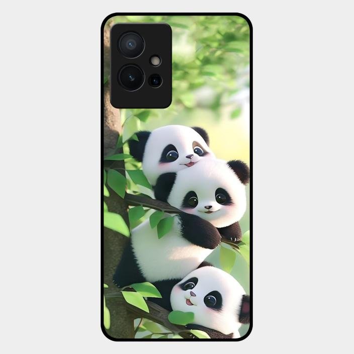 Panda Glossy Metal Case Cover For Iqoo Z6 5G