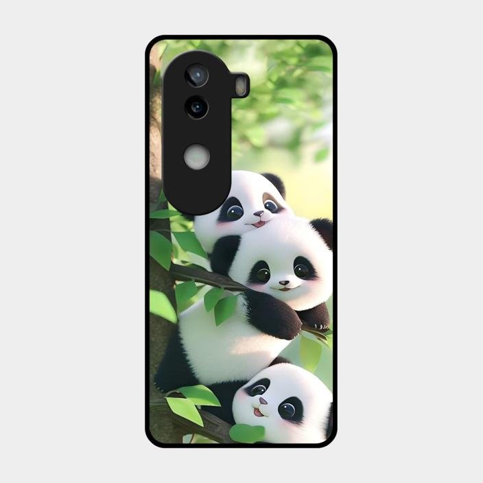 Panda Glossy Metal Case Cover For Iqoo Z9S 5G