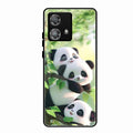 Panda Glossy Metal Case Cover For Motorola Edge 40 5G