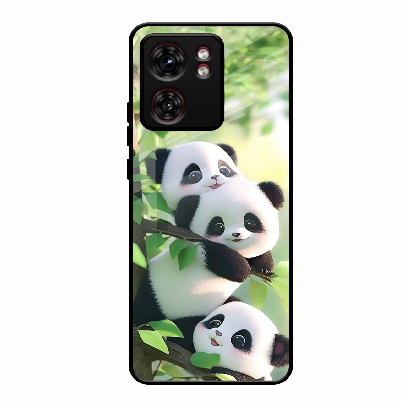 Panda Glossy Metal Case Cover For Motorola Edge 40