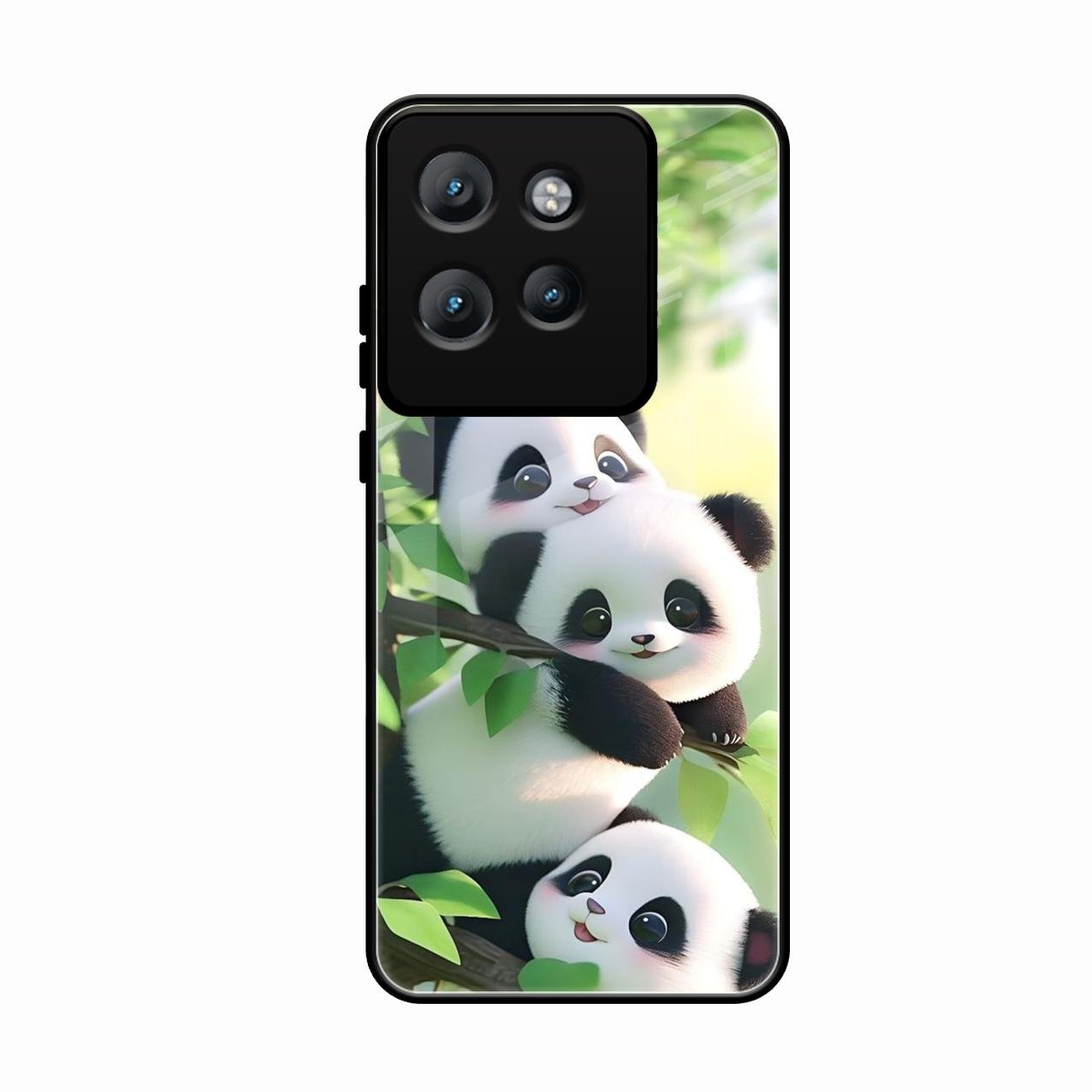 Panda Glossy Metal Case Cover For Motorola Edge 50 Neo