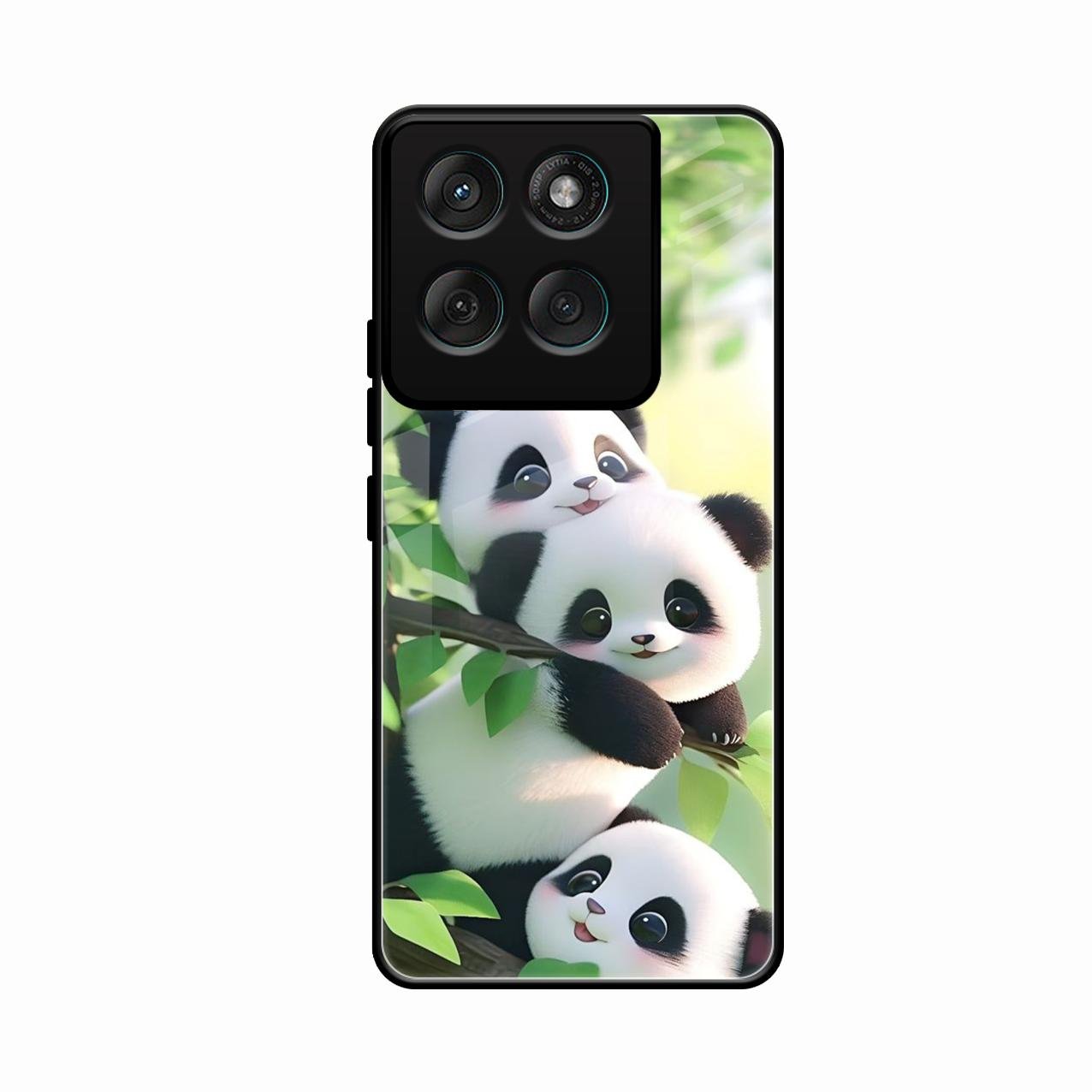 Panda Glossy Metal Case Cover For Motorola Edge 60 Stylus 5G