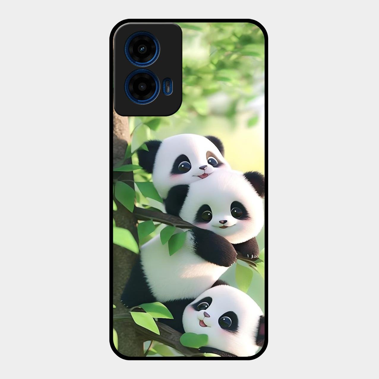 Panda Glossy Metal Case Cover For Motorola G45 5G