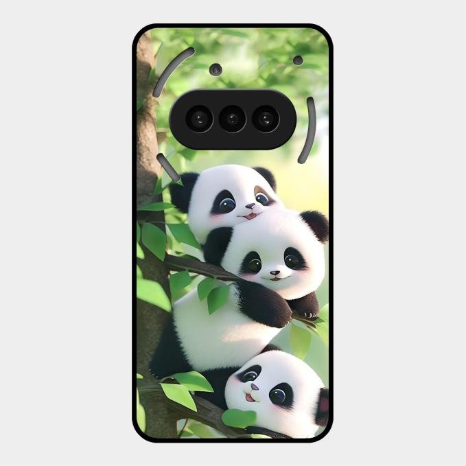 Panda Glossy Metal Case Cover For Nothing Phone 3A 5G