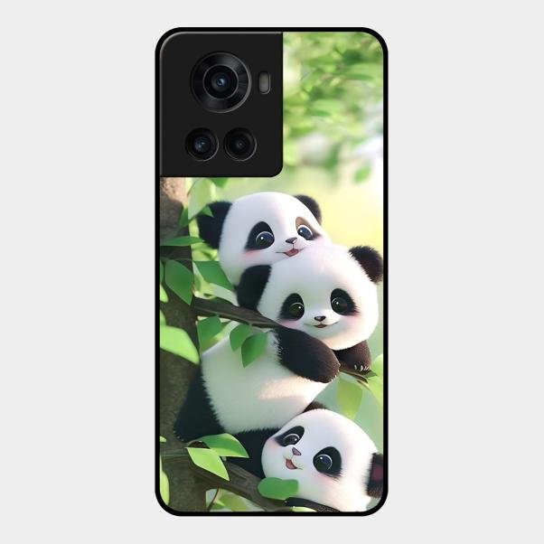 Panda Glossy Metal Case Cover For Oneplus 10R 5G