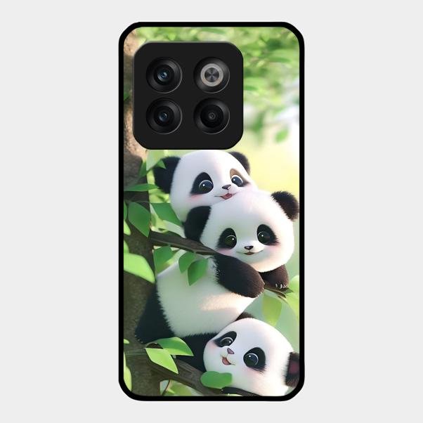 Panda Glossy Metal Case Cover For Oneplus 10T 5G