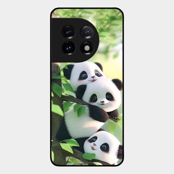 Panda Glossy Metal Case Cover For Oneplus 11 5G