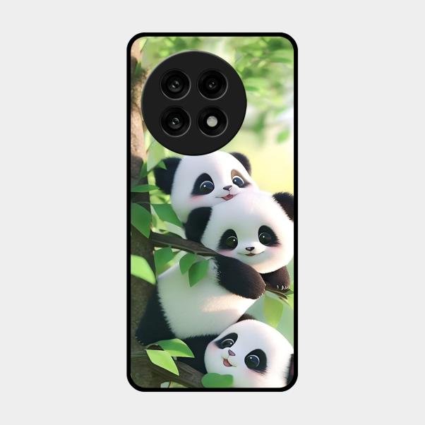 Panda Glossy Metal Case Cover For Oneplus 13R 5G