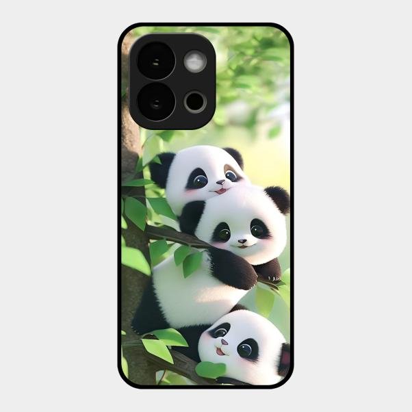 Panda Glossy Metal Case Cover For Oneplus 13S 5G