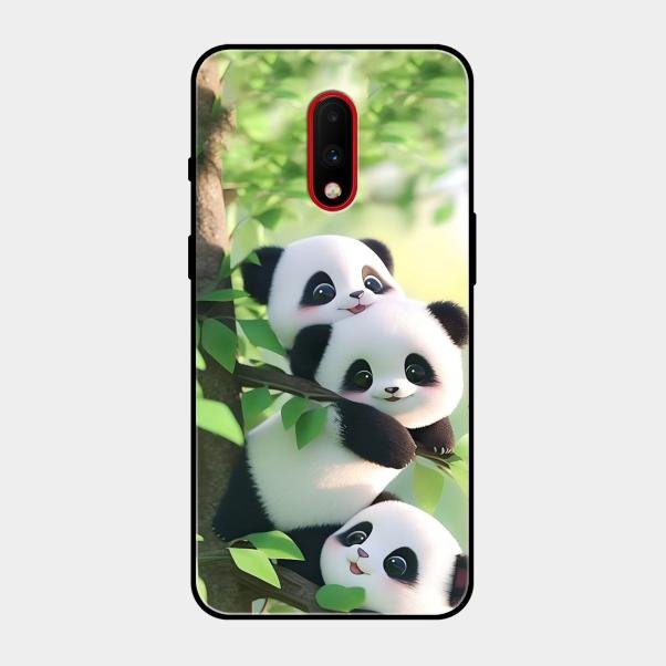 Panda Glossy Metal Case Cover For Oneplus 7