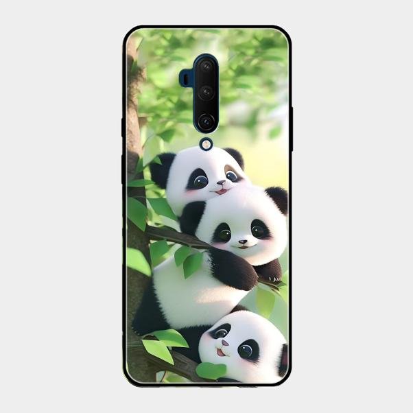 Panda Glossy Metal Case Cover For Oneplus 7T Pro