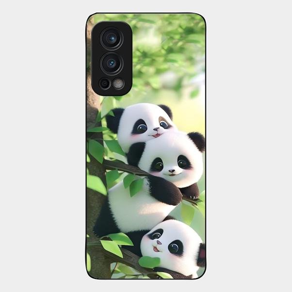 Panda Glossy Metal Case Cover For Oneplus Nord 2 5G