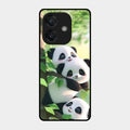 Panda Glossy Metal Case Cover For Oppo A3X 5G