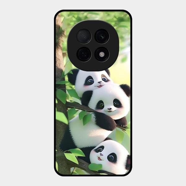 Panda Glossy Metal Case Cover For Oppo F29 Pro 5G