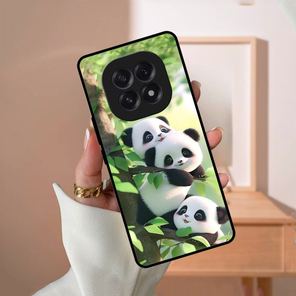 Panda Glossy Metal Case Cover For Oppo