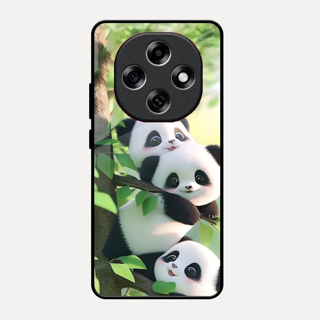 Panda Glossy Metal Case Cover For Oppo F31 Pro 5G