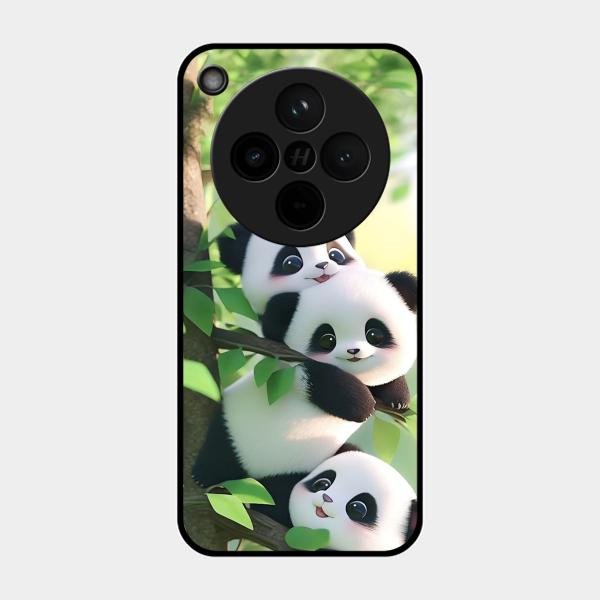 Panda Glossy Metal Case Cover For Oppo Find X8 5G