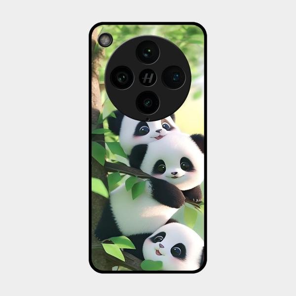 Panda Glossy Metal Case Cover For Oppo Find X8 Pro 5G