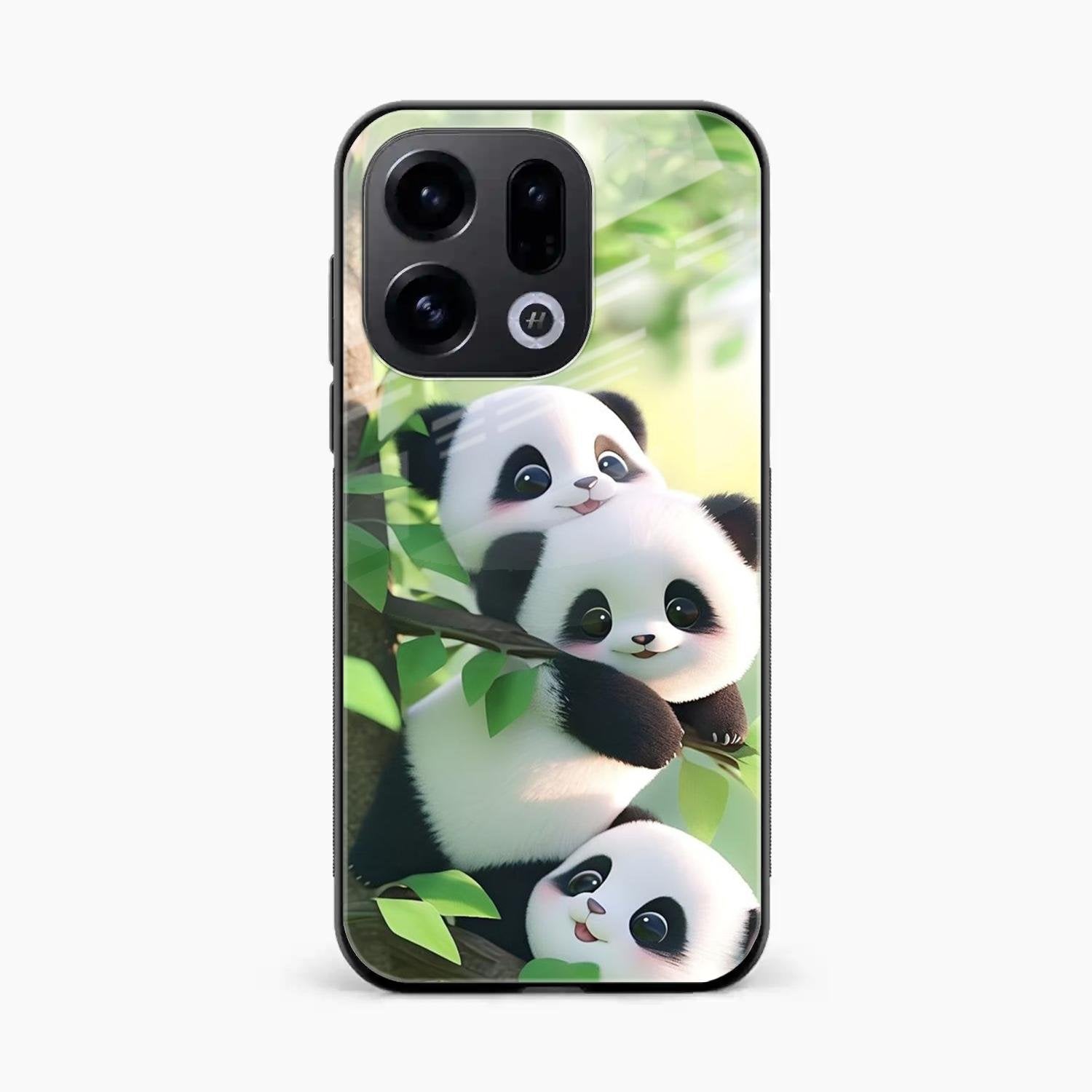 Panda Glossy Metal Case Cover For Oppo Find X9 5G
