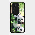 Panda Glossy Metal Case Cover For Oppo Reno 11 Pro 5G