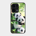Panda Glossy Metal Case Cover For Oppo Reno 13 5G