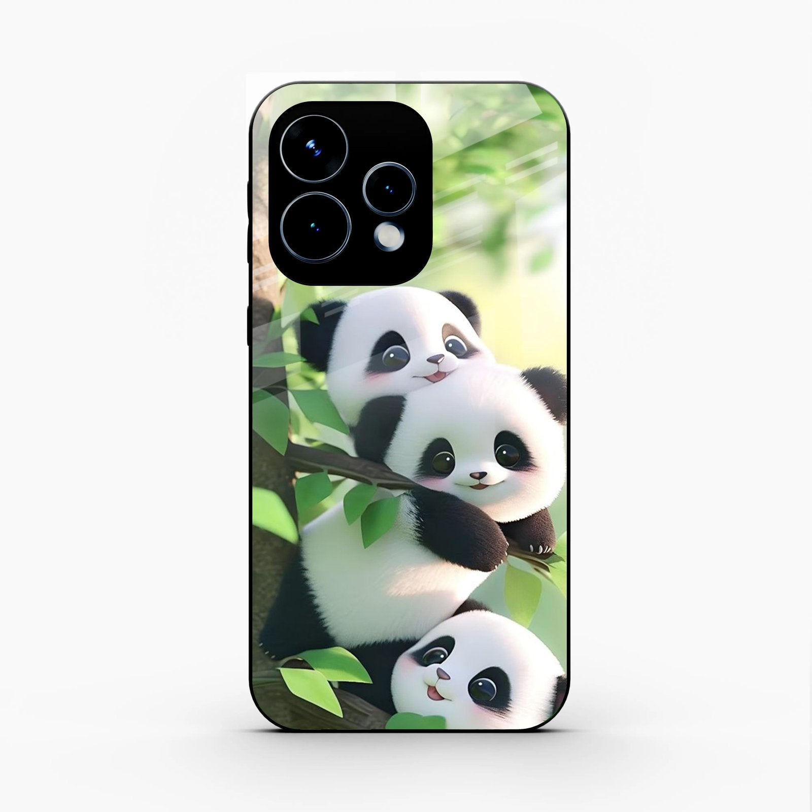 Panda Glossy Metal Case Cover For Oppo Reno 15 5G