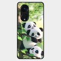 Panda Glossy Metal Case Cover For Oppo Reno 8T 5G