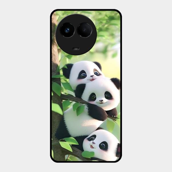 Panda Glossy Metal Case Cover For Realme 11 5G