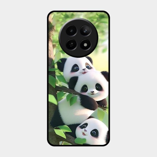 Panda Glossy Metal Case Cover For Realme 12X 5G