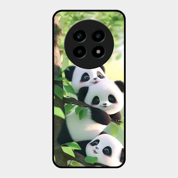 Panda Glossy Metal Case Cover For Realme 13 Pro Plus 5G