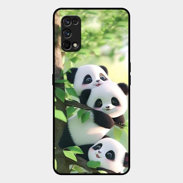 Panda Glossy Metal Case Cover For Realme 7 Pro