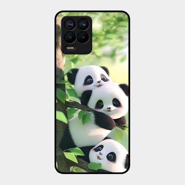 Panda Glossy Metal Case Cover For Realme 8 Pro