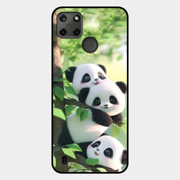 Panda Glossy Metal Case Cover For Realme C25Y