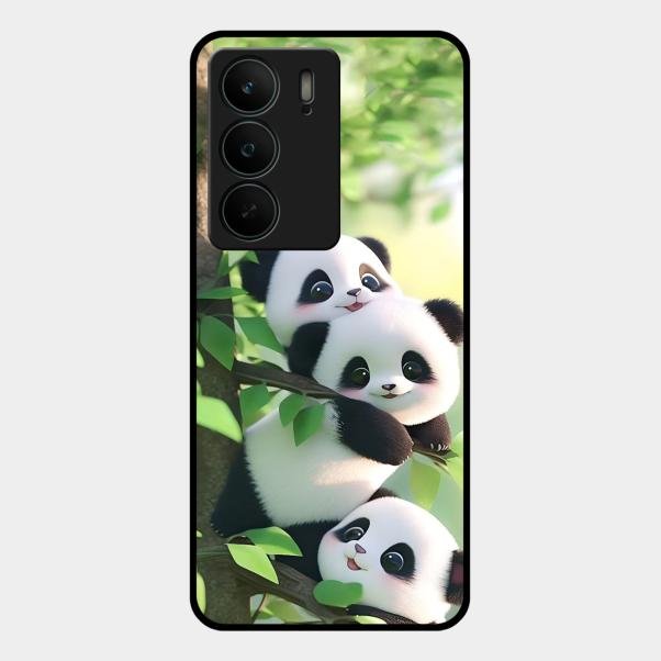 Panda Glossy Metal Case Cover For Realme C75 5G