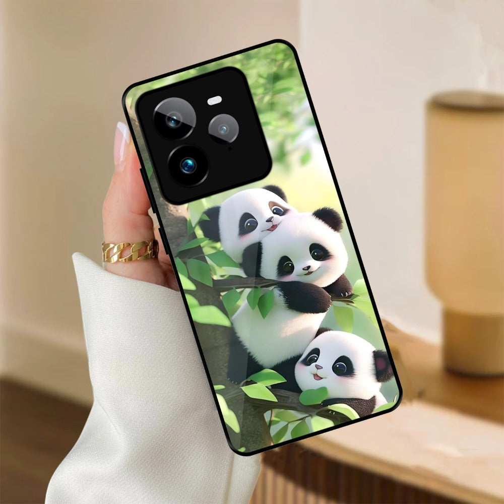 Panda Glossy Metal Case Cover For Realme