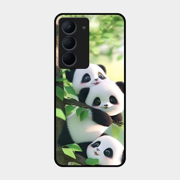 Panda Glossy Metal Case Cover For Realme Narzo 80X 5G