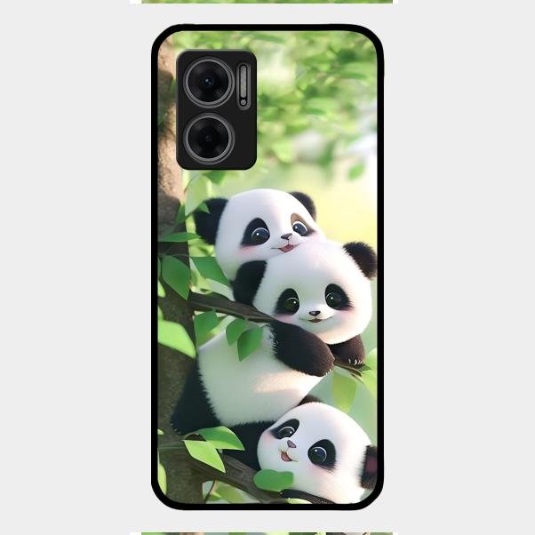 Panda Glossy Metal Case Cover For Redmi 11 Prime 5G